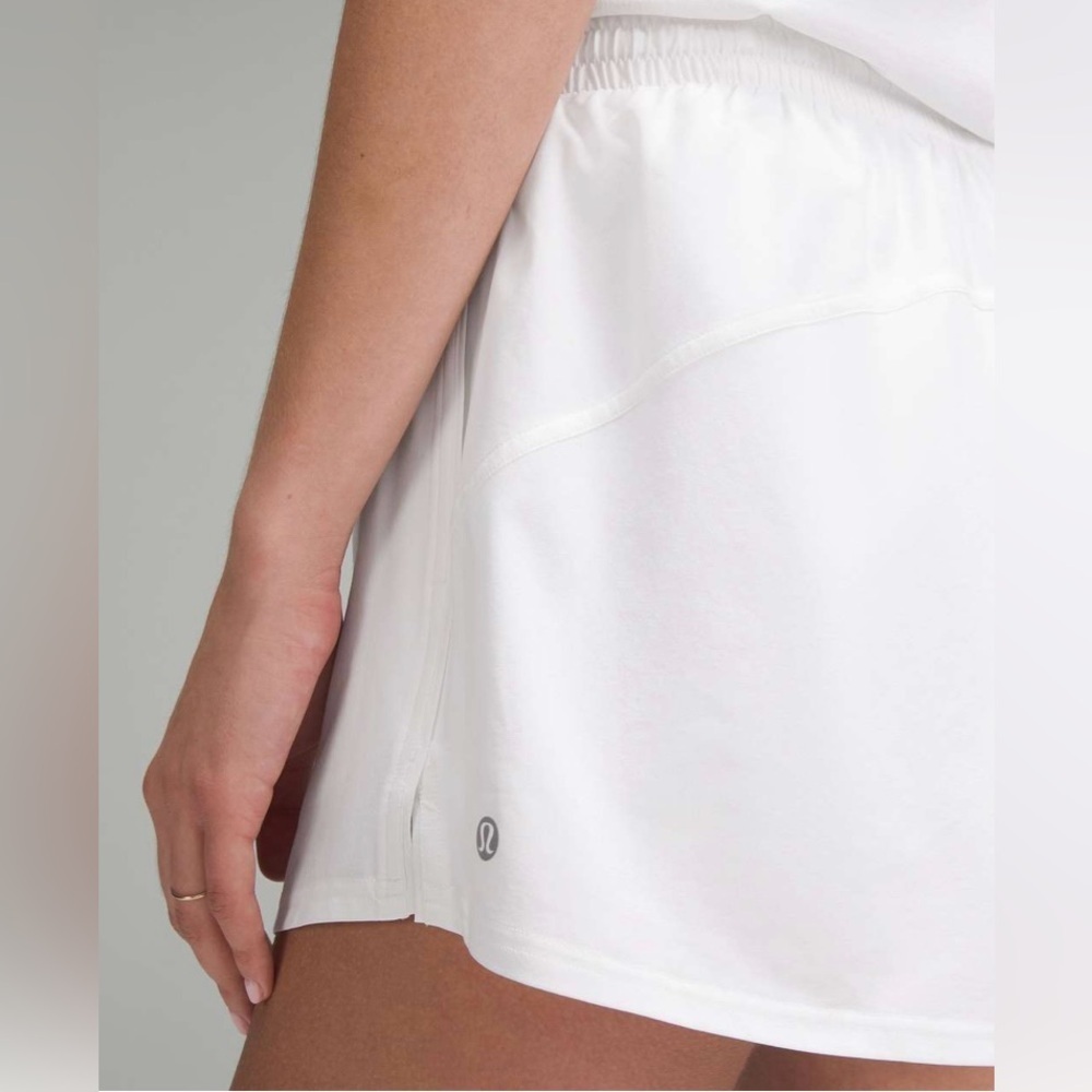 Lululemon Lightweight High-Rise Relaxed Short 3" * Long Liner in White / White - Picture 3 of 4